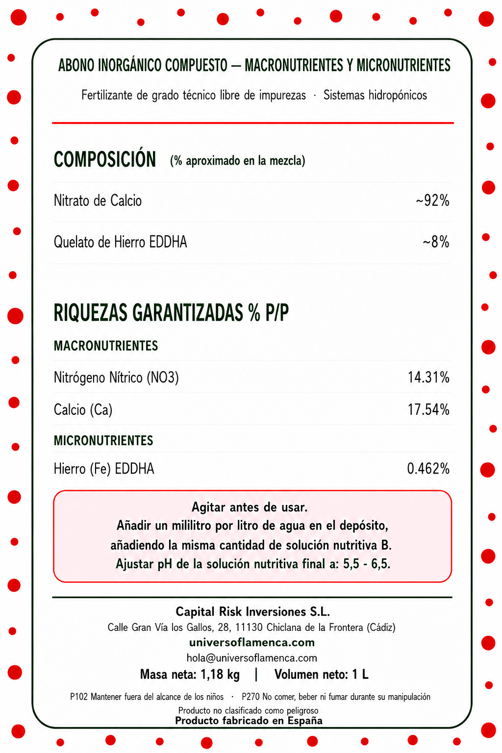 Combo Solucion Nutritiva Hoja y Fruto Liquido 1 Litro