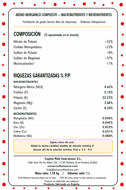 Combo Solucion Nutritiva Hoja y Fruto Liquido 1 Litro